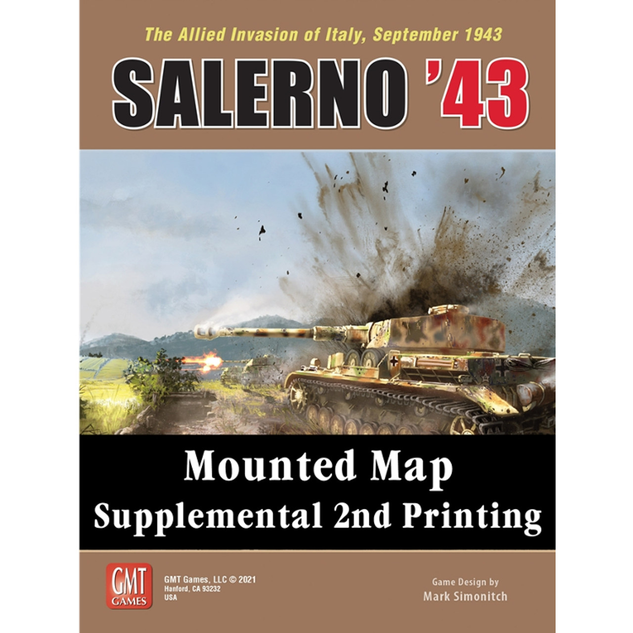 GMT Games Salerno '43 Mounted Map Supplemental 2nd Printing