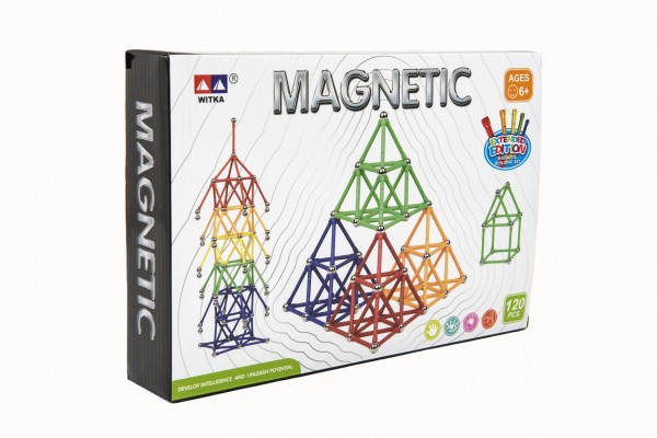 Witka Magnetická stavebnice 120 ks plast/kov v krabici 28x19x5cm